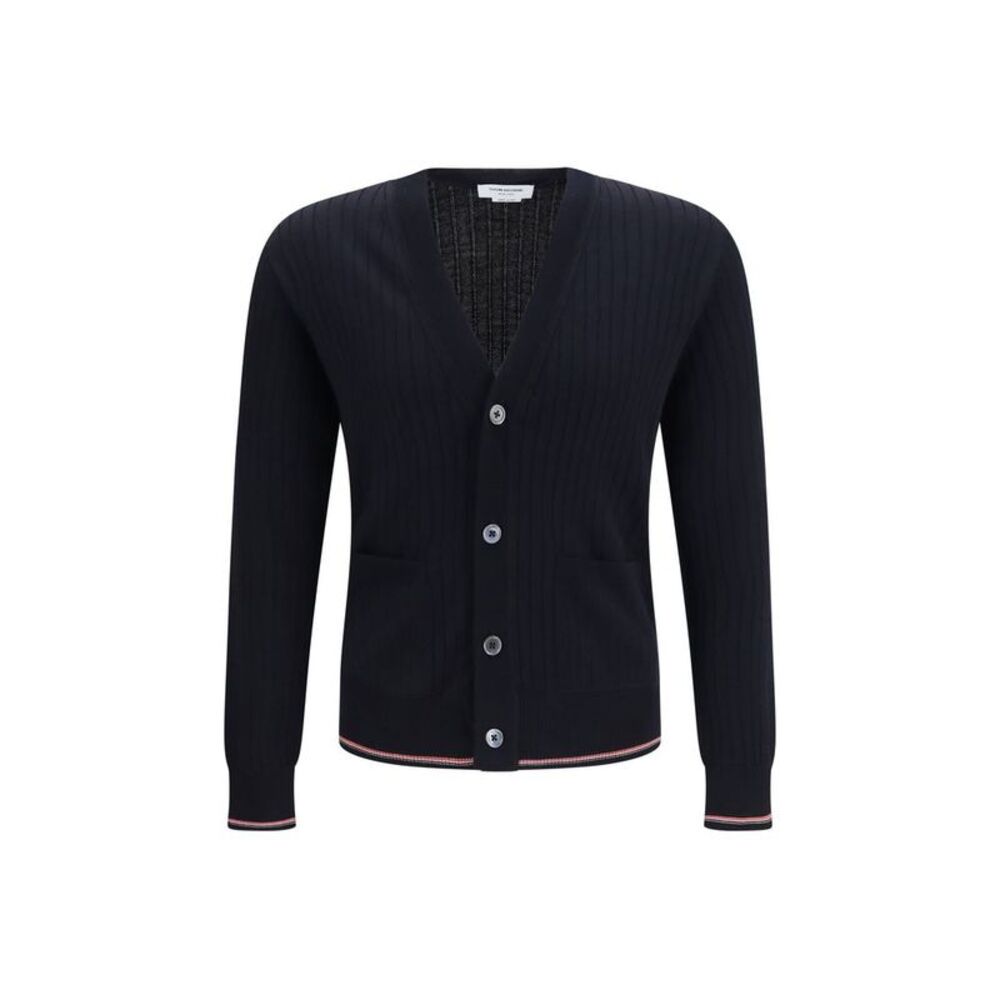 Thom Browne Blue Wool Oves Aries Men's Cardigan